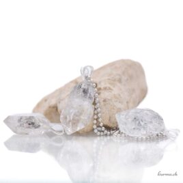 Herkimer cristal pendentif en argent 925