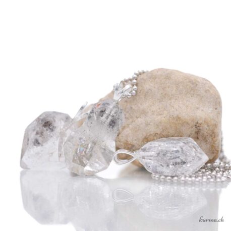 Herkimer cristal pendentif en argent 925