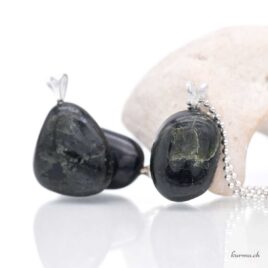 Diopside foncée pendentif en argent 925
