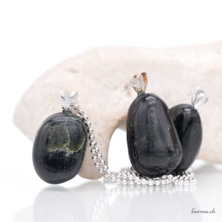 Dark Diopside 925 silver pendant