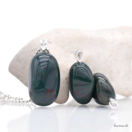 Héliotrope (Jaspe sanguin) pendentif en argent 925