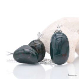 Héliotrope (Jaspe sanguin) pendentif en argent 925