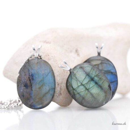 Labradorite ovale pendentif en argent 925