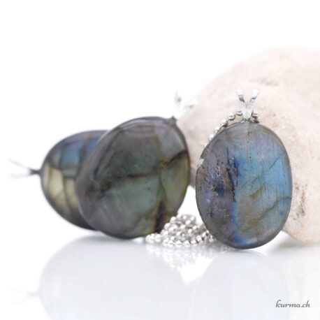Labradorite ovale pendentif en argent 925