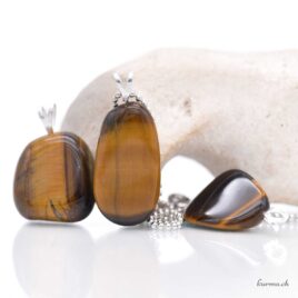 Oeil-de-tigre pendentif en argent 925