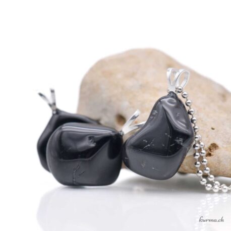 Spinelle noire pendentif en argent 925
