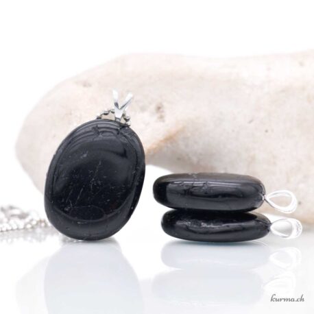 Black tourmaline 925 silver pendant