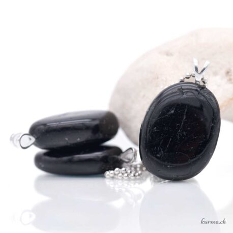 Tourmaline noire pendentif en argent 925