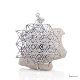 Géométrie sacrée - Pendentif en Laiton argenté