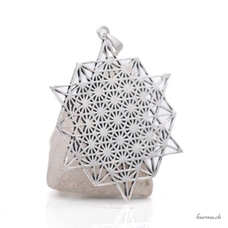 Géométrie sacrée - Pendentif en Laiton argenté
