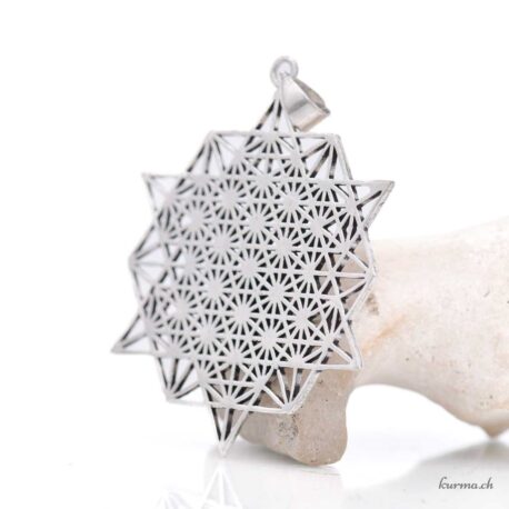 Géométrie sacrée - Pendentif en Laiton argenté