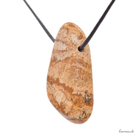 Jaspe paysage - Pendentif en pierre percée