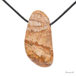 Jaspe paysage - Pendentif en pierre percée