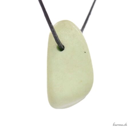 Magnésite citron - Collier en pierre percée