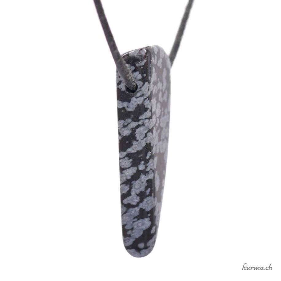 Pendentif Pointe En Obsidienne Neige - Collier Pierre Naturelle France Minéraux