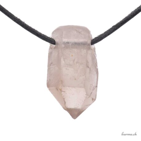 Quartz fumé brut - Pierced stone necklace