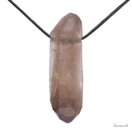 Quartz fumé brut - Pierre percée