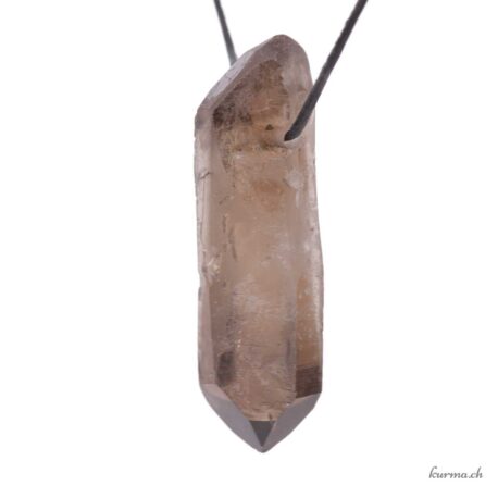 Quartz fumé brut - Pierre percée
