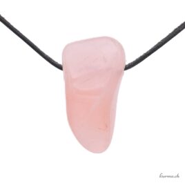Quartz rose - Collier en pierre percée