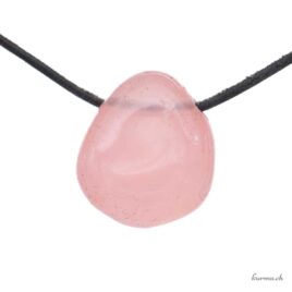 Quartz rose - Collier en pierre percée
