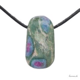Rubis Fuchsite et Cyanite - Collier en pierre percée