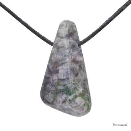 Smaragdite Allalin Gabbro - Pendente in pietra forata