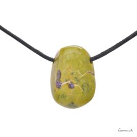 Stichtite sur Serpentine 'Atlantisite' collier en pierre percée