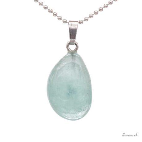 Tourmaline bleue - Pendentif en argent 925