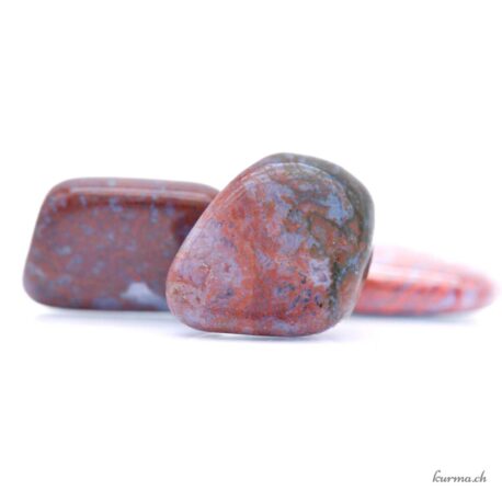 Agate Mousse rouge - Pierre roulée - Taille S