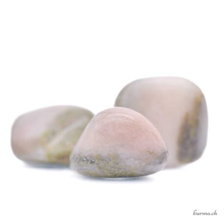Calcite rose et Serpentine - Pierre roulée - Taille S