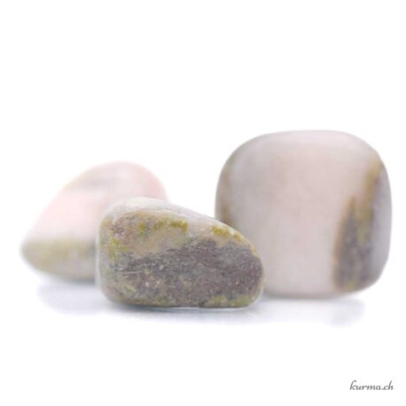 Calcite rose et Serpentine - Pierre roulée - Taille S