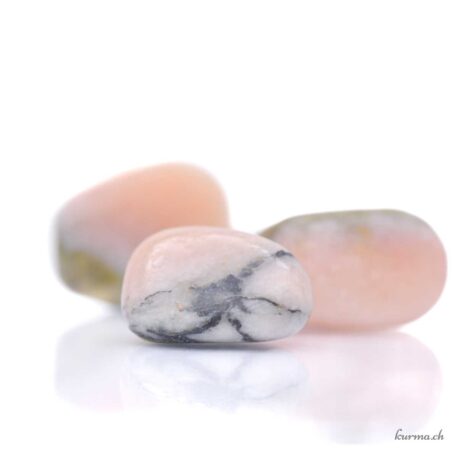Calcite rose et Serpentine - Pierre roulée - Taille XS