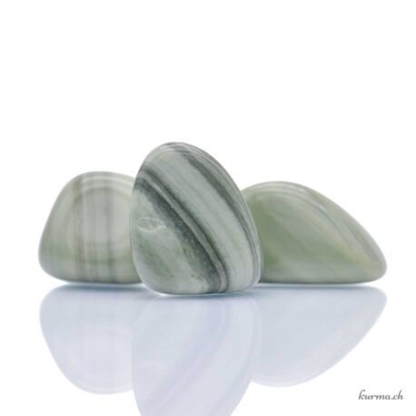 Calcite verde oliva - pietra burattata - Taglia S