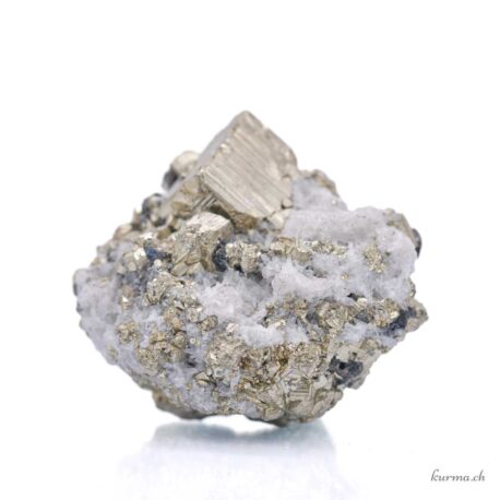 Pyrite sur Quartz - Minéraux - 178gr