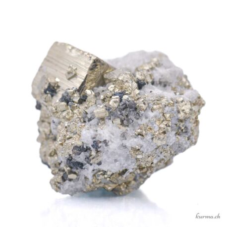 Pyrite sur Quartz - Minéraux - 178gr