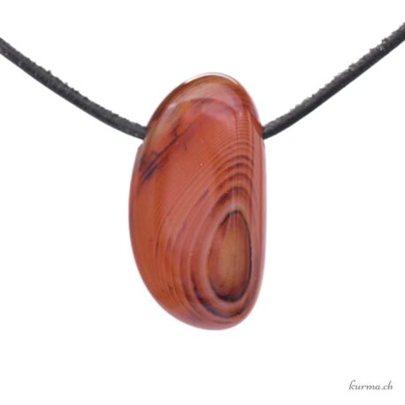 Agate orbiculaire - Pendentif en pierre percée