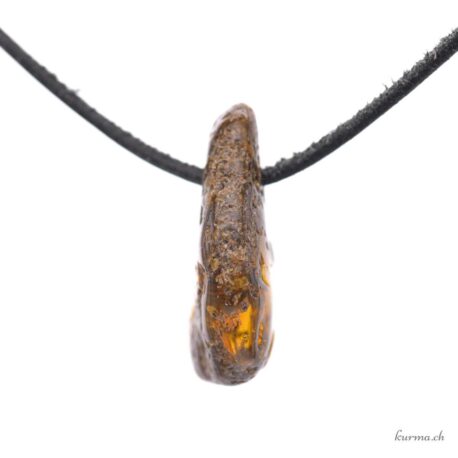 Amber - Pierced stone pendant