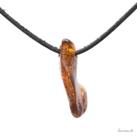 Amber - Pierced stone pendant