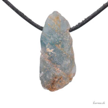 Raw blue apatite - Pierced stone pendant