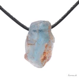 Apatite bleue brute - Bijoux en pierre percée