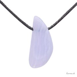 Calcédoine bleue - Pendentif en pierre percée