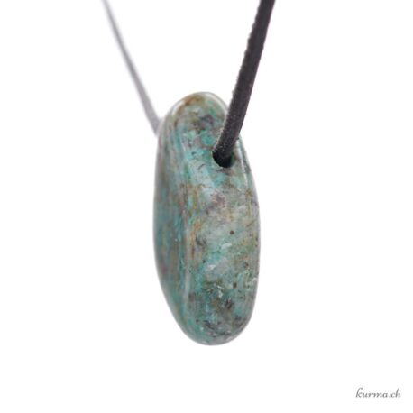 Calcédoine et Cuivre - Collier en pierre percée