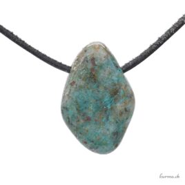 Calcédoine et Cuivre - Collier en pierre percée