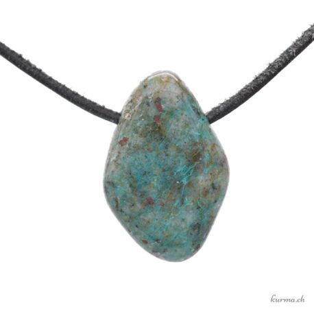 Calcédoine et Cuivre - Collier en pierre percée