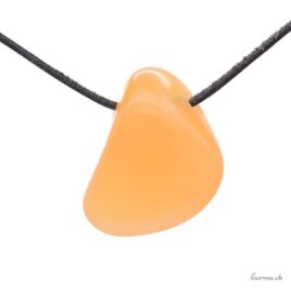 Calcite jaune - Pendentif en pierre percée