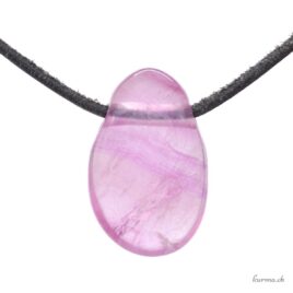 Fluorite violette - Pendentif en pierre percée