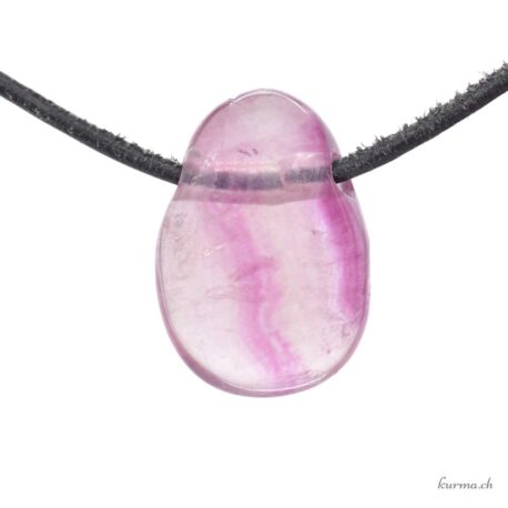 Rainbow Fluorite - pierced stone pendant