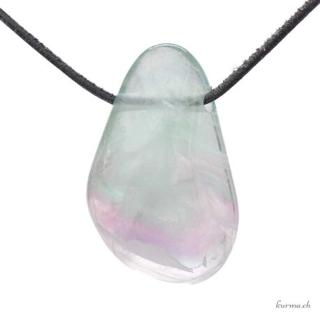 Fluorite Arc-en-ciel - Pendentif en pierre percée