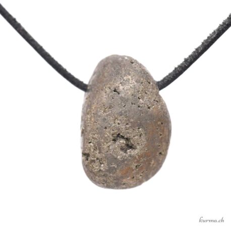 Pyrite nodule - Pendentif en pierre percée