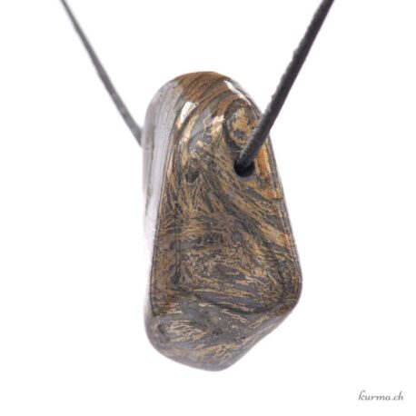 Pyrite plume - Pierced stone pendant